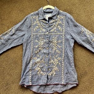 Johnny Was 3 J Workshop button down blouse